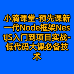 小滴课堂-预先课新一代Node框架NestJS入门到项目实战-低代码大课必备技术-cc资源站