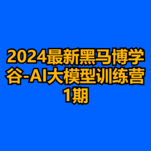 2024最新黑马博学谷-AI大模型训练营1期-cc资源站