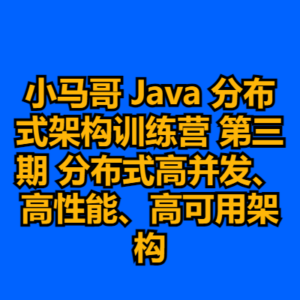 小马哥 Java 分布式架构训练营 第三期 分布式高并发、高性能、高可用架构-cc资源站