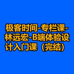 极客时间-专栏课-林远宏-B端体验设计入门课（完结）-cc资源站