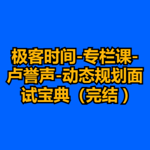极客时间-专栏课-卢誉声-动态规划面试宝典（完结 )-cc资源站