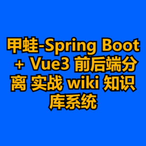 甲蛙-SpringBoot + Vue3 前后端分离 实战 wiki 知识库系统-cc资源站