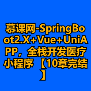 慕课网-SpringBoot2.X+Vue+UniAPP，全栈开发医疗小程序 【10章完结】-cc资源站