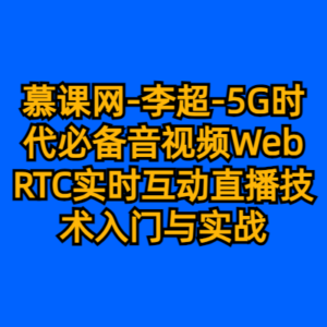 慕课网-李超-5G时代必备音视频WebRTC实时互动直播技术入门与实战-cc资源站