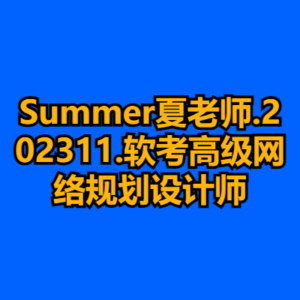 Summer夏老师.202311.软考高级网络规划设计师-cc资源站