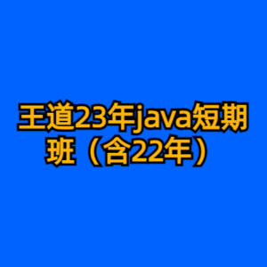 王道23年java短期班（含22年）-cc资源站
