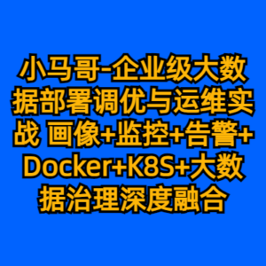 小马哥-企业级大数据部署调优与运维实战 画像+监控+告警+Docker+K8S+大数据治理深度融合-cc资源站