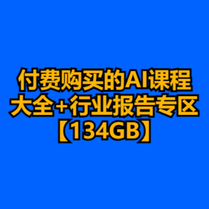 付费购买的AI课程大全+行业报告专区【134GB】-cc资源站