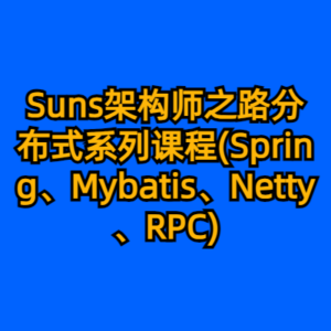 Suns架构师之路分布式系列课程(Spring、Mybatis、Netty、RPC)-cc资源站