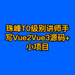 珠峰T0级别讲师手写Vue2Vue3源码+小项目-cc资源站