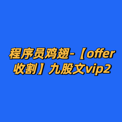 程序员鸡翅-【offer收割】九股文vip2