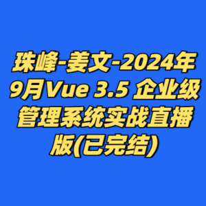 珠峰-姜文-2024年9月Vue 3.5 企业级管理系统实战直播版(已完结)-cc资源站
