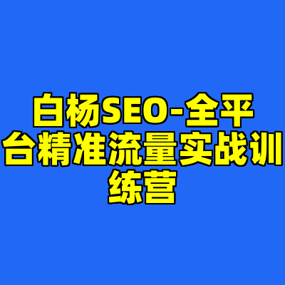 白杨SEO-全平台精准流量实战训练营