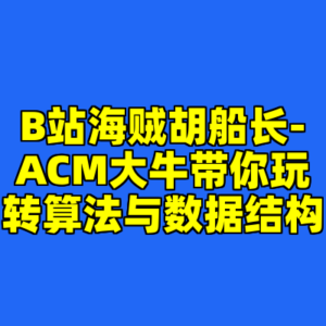 B站海贼胡船长-ACM大牛带你玩转算法与数据结构-cc资源站