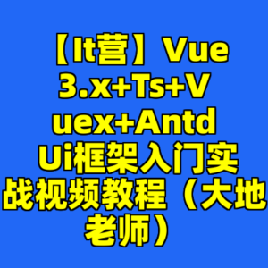 【It营】Vue3.x+Ts+Vuex+Antd Ui框架入门实战视频教程(大地老师)-cc资源站