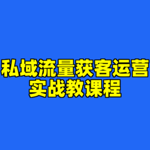 私域流量获客运营实战教课程-cc资源站