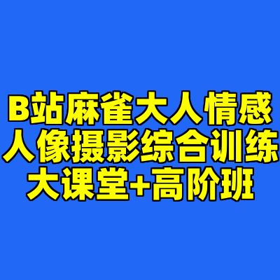 B站麻雀大人情感人像摄影综合训练大课堂+高阶班