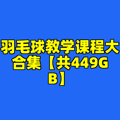 羽毛球教学课程大合集【共449GB】