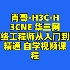 肖哥-H3C-H3CNE 华三网络工程师从入门到精通 自学视频课程-cc资源站