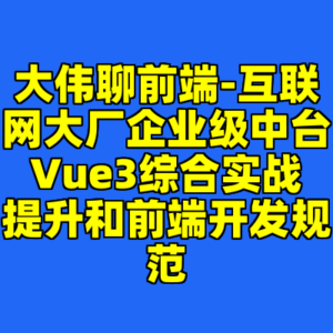 大伟聊前端-互联网大厂企业级中台Vue3综合实战提升和前端开发规范-cc资源站