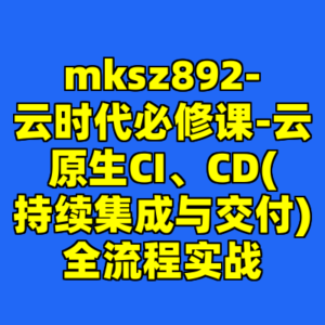 mksz892-云时代必修课-云原生CI、CD(持续集成与交付)全流程实战-cc资源站
