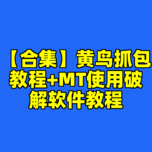 【合集】黄鸟抓包教程+MT使用破解软件教程-cc资源站