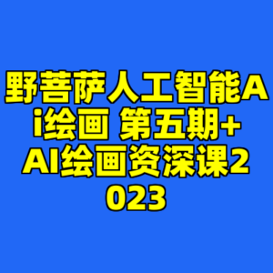 野菩萨人工智能Ai绘画 第五期+AI绘画资深课2023-cc资源站