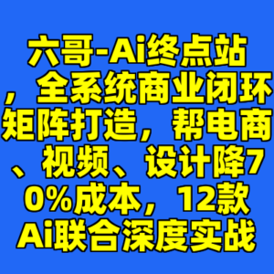 六哥-Ai终点站，全系统商业闭环矩阵打造，帮电商、视频、设计降70%成本，12款Ai联合深度实战-cc资源站