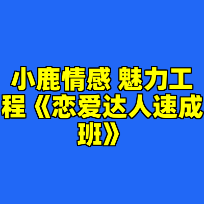 小鹿情感 魅力工程《恋爱达人速成班》