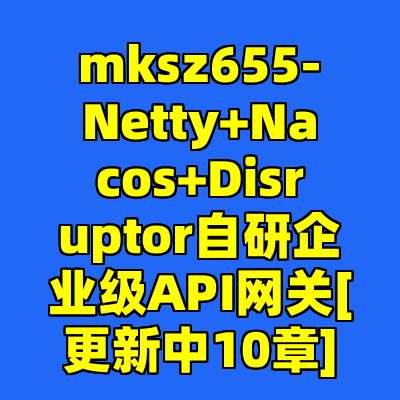 mksz655-Netty+Nacos+Disruptor自研企业级API网关[更新中10章]