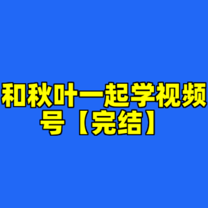 和秋叶一起学视频号【完结】-cc资源站