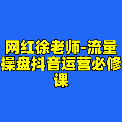 网红徐老师-流量操盘抖音运营必修课