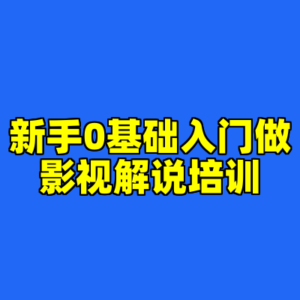 新手0基础入门做影视解说培训-cc资源站