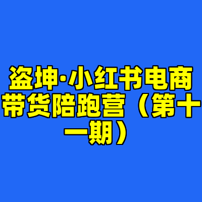 盗坤·小红书电商带货陪跑营（第十一期）