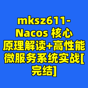 mksz611-Nacos 核心原理解读+高性能微服务系统实战[完结]-cc资源站