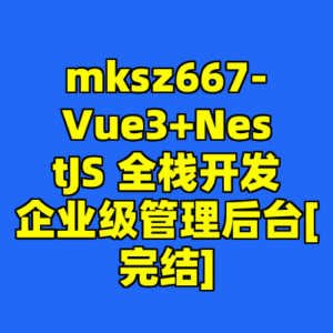 mksz667-Vue3+NestJS 全栈开发企业级管理后台[完结]-cc资源站