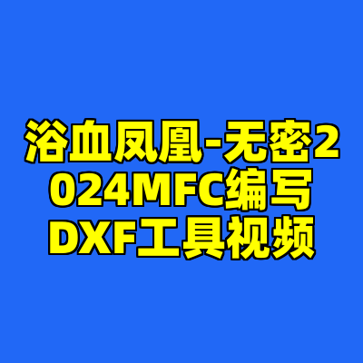 浴血凤凰-无密2024MFC编写DXF工具视频