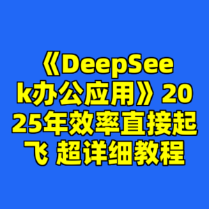 《DeepSeek办公应用》2025年效率直接起飞 超详细教程-cc资源站