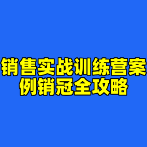 销售实战训练营案例销冠全攻略-cc资源站