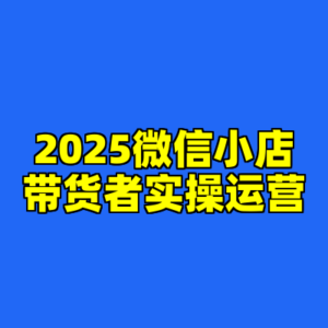 2025微信小店带货者实操运营-cc资源站