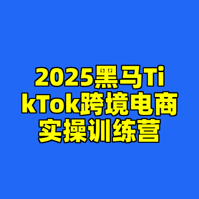 2025黑马TikTok跨境电商实操训练营