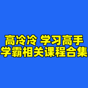 高冷冷 学习高手学霸相关课程合集-cc资源站