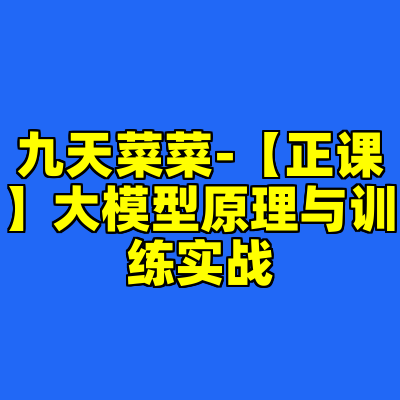 九天菜菜-【正课】大模型原理与训练实战