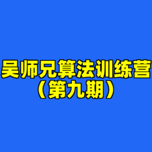 吴师兄算法训练营（第九期）-cc资源站