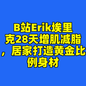 B站Erik埃里克28天增肌减脂，居家打造黄金比例身材-cc资源站
