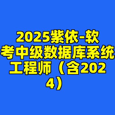 2025紫依-软考中级数据库系统工程师（含2024）