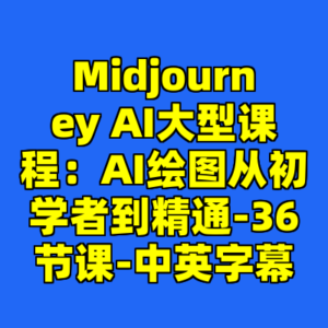 Midjourney AI大型课程：AI绘图从初学者到精通-36节课-中英字幕-cc资源站