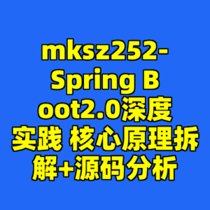 mksz252-Spring Boot2.0深度实践 核心原理拆解+源码分析-cc资源站