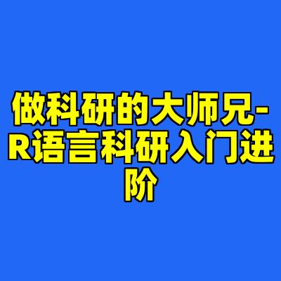 做科研的大师兄-R语言科研入门进阶