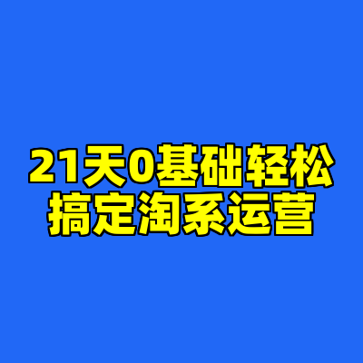 21天0基础轻松搞定淘系运营